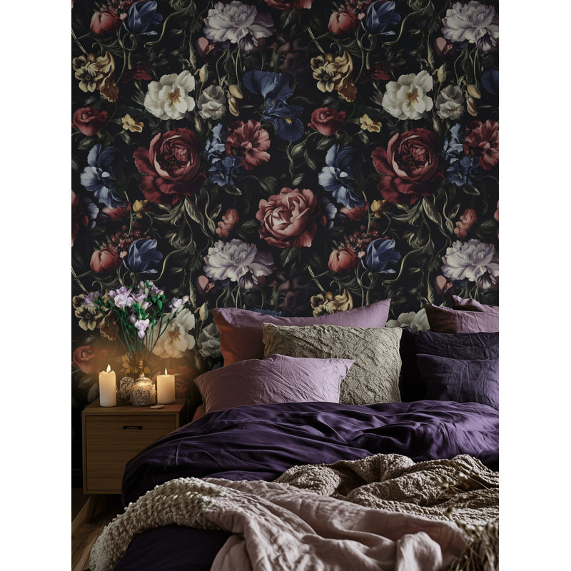Décoration murale amovible à motif floral rétro Baroque