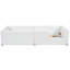 Lit simple avec garde-corps et station de charge, blanc