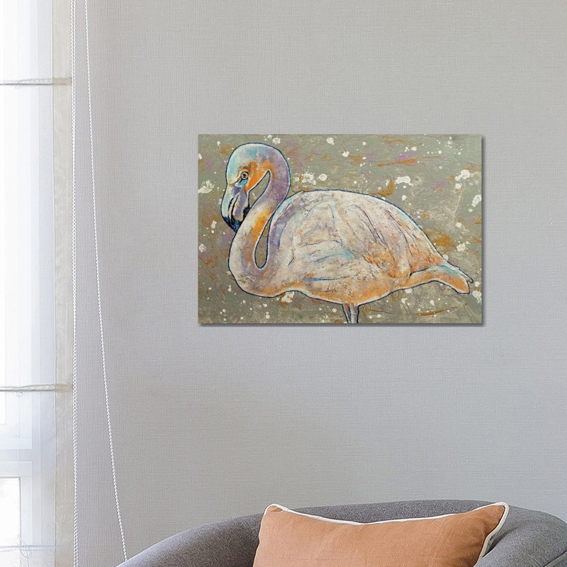 White Flamingo by Michael Creese - Wrapped Canvas Painting, 66.04 cm H x 45.72 cm W x 1.91 cm D