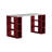 Simone Modern Desk with Built-in Bookcase – Stylish Workspace Desk with 6 Open Shelves-94592015-54467376