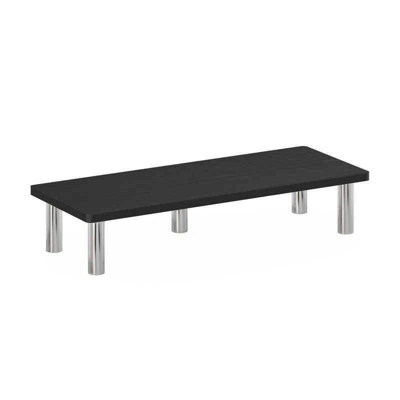 Thirza Wood Monitor Stand, Americano/Stainless Steel
