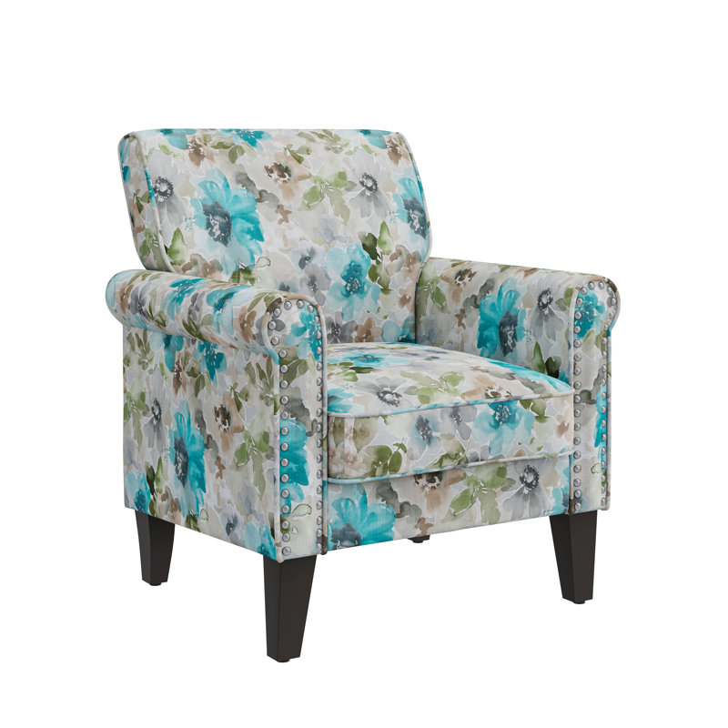 Fauteuil de 33,5 po Kyhl CAL117, Bleu / polyester gris