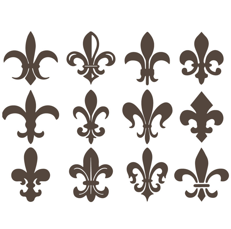 Décalcomanie murale motif fleur du lis, H 24 po x l 32 po x P 0,01 po, Brun