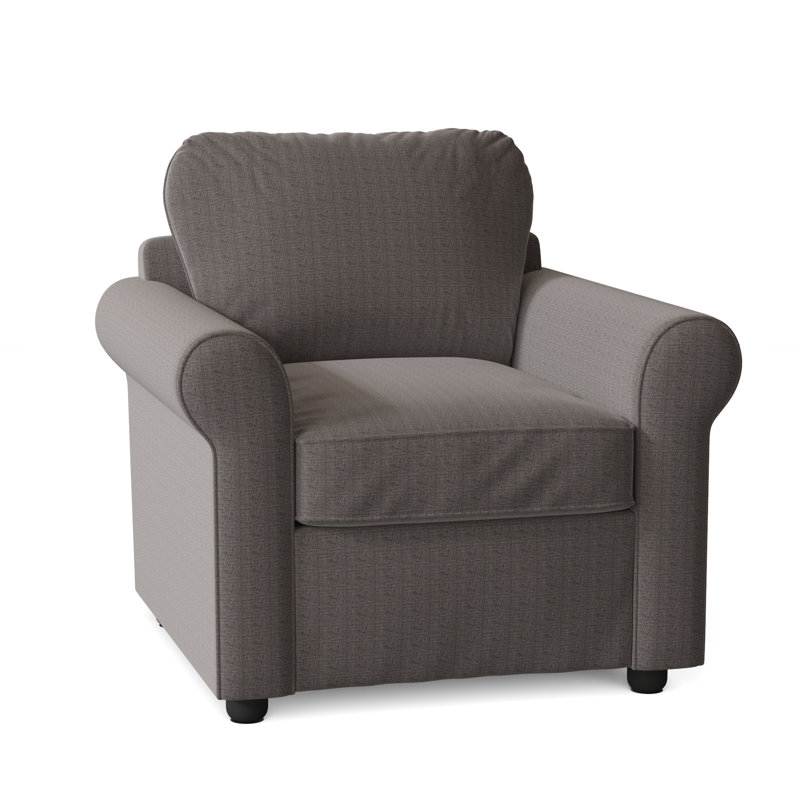 Warrington Upholstered Armchair, Zuma Charcoal Textured Linen
