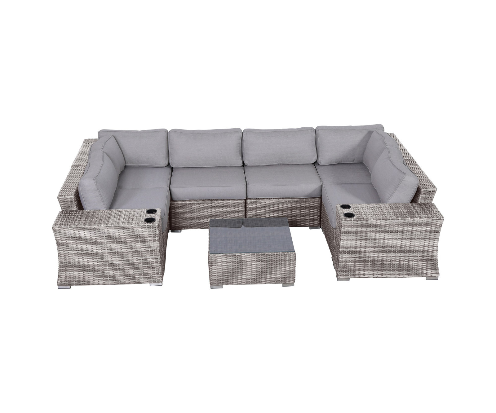 Marlene 4-Person Patio Seating Group, Mixed Gray