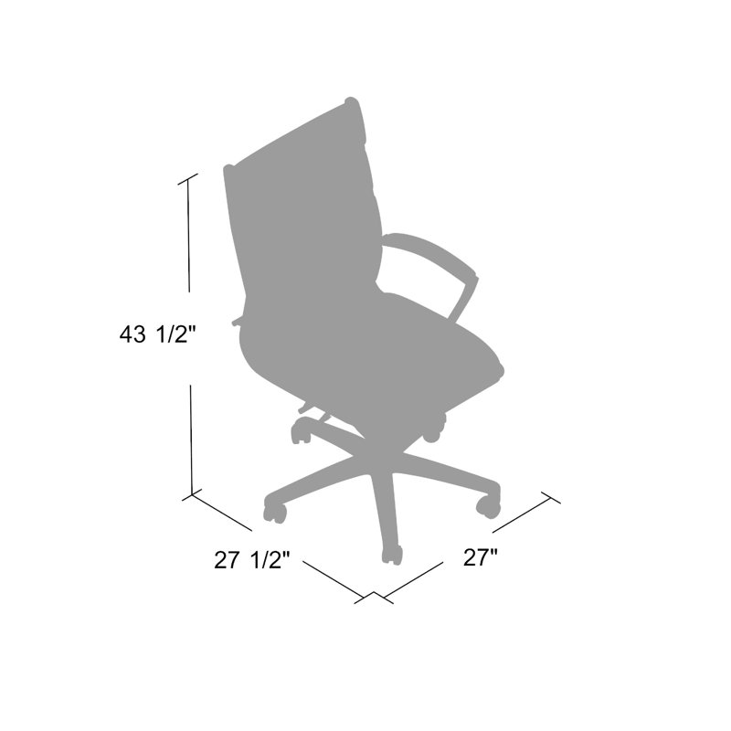 Fauteuil de direction pivotant haut Dave, finition chromée, vinyle noir, Noir