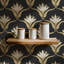 Wallflower - papier peint noir et jaune par Julianne Taylor Style