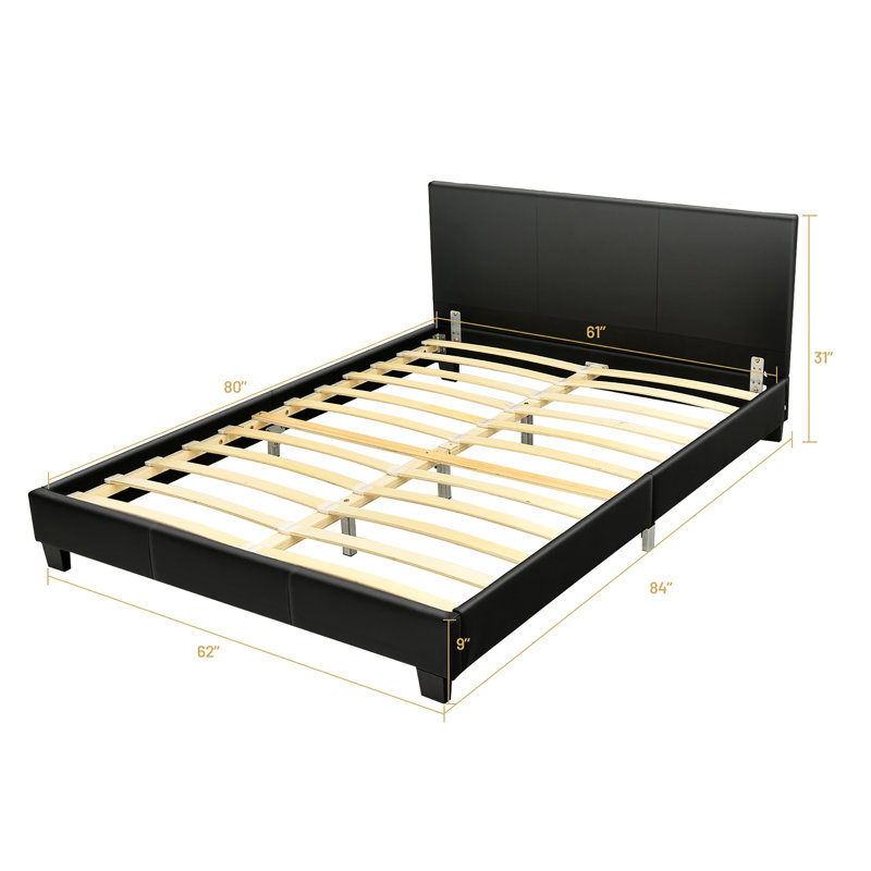 Killagan Upholstered Platform Bed, Queen, Black