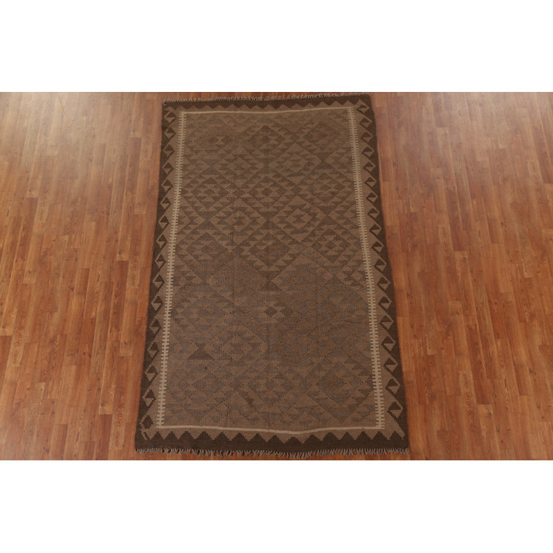 Tapis géométrique brun Kilim 5 x 8