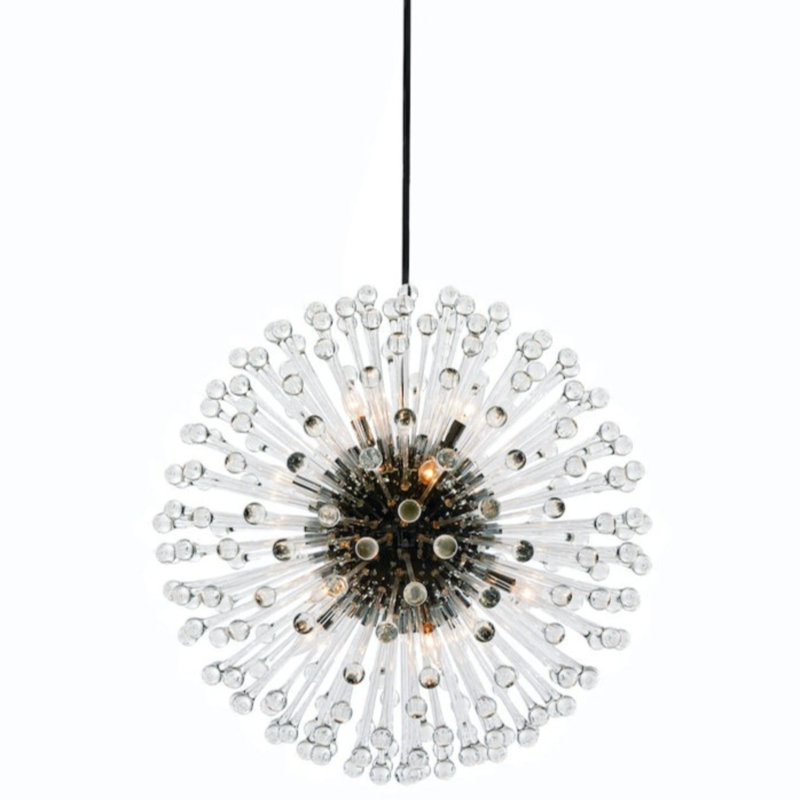 Lustre à 12 lumières, Bronze huilé, H 36 po x l 30 po x P 30 po