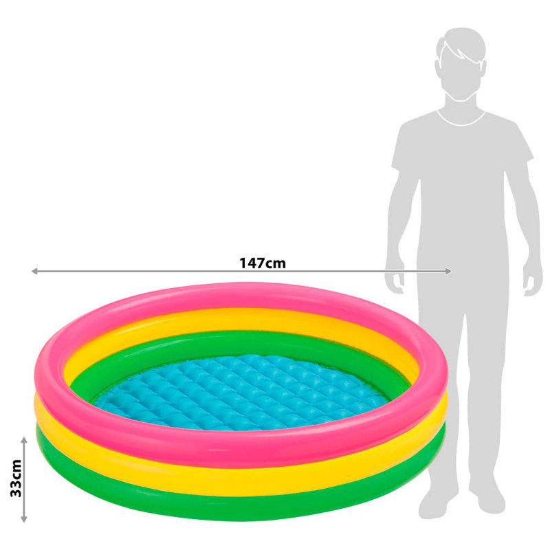 Intex 4ft x 13in Inflatable Sunset Glow Colorful Backyard Kid Play Swimming Pool