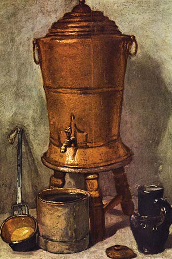 « the water tank » par jean chardin, reproduction d’art, H 66 po x l 44 po