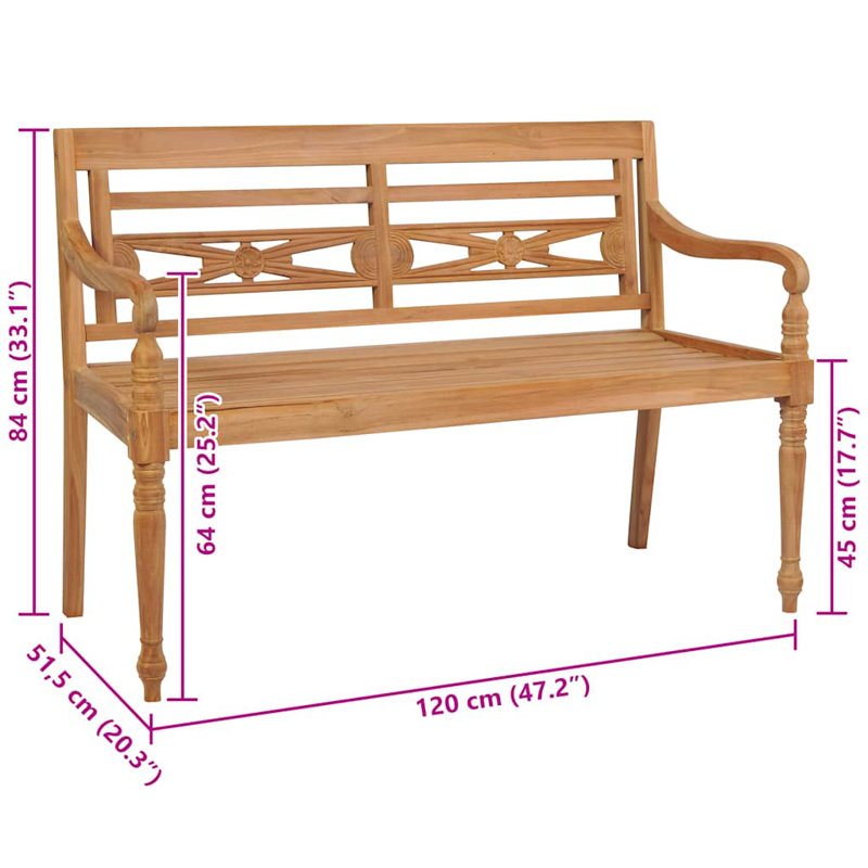 Banc de jardin en teck