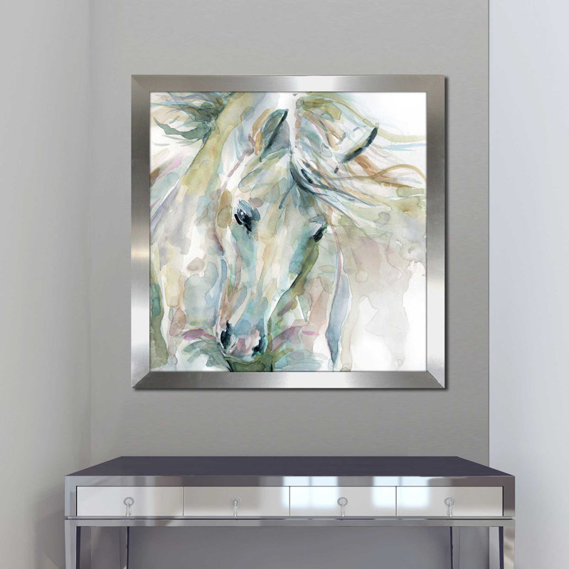 «Exuberant Spirit» par Carol Robinson - Peinture, Encadrement argenté, H 37,5 po x l 37,5 po x P 1 po
