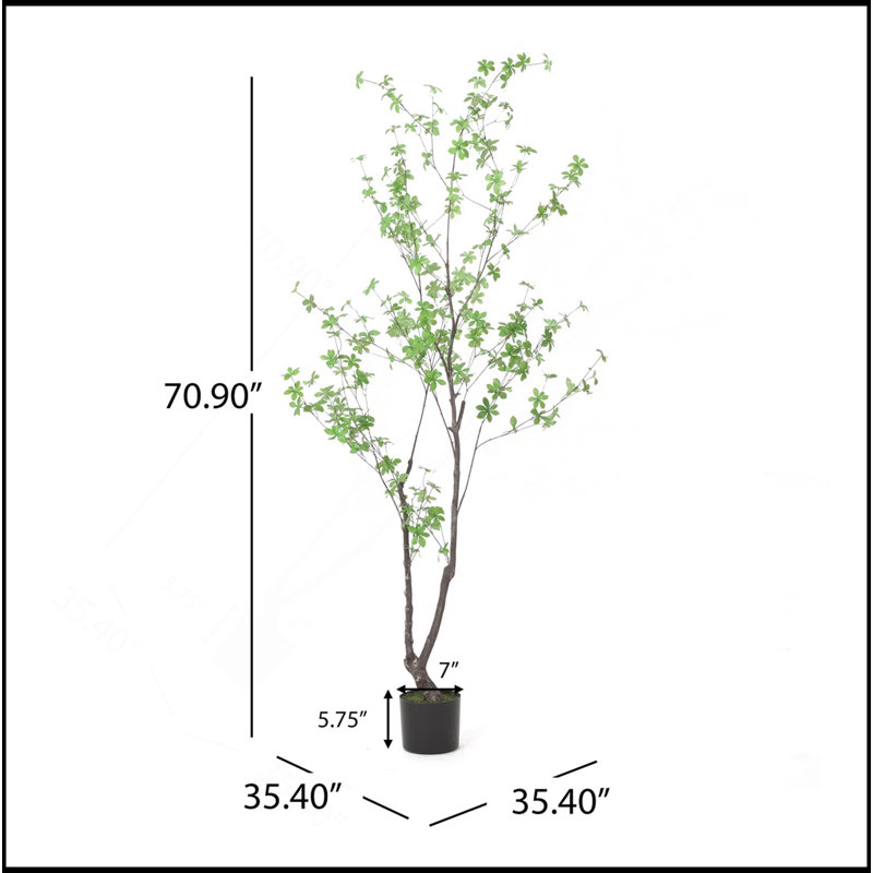 180CM ARTIFICIAL DISC LEAF TREE, 70.9" H x 35.4" W x35.4" D