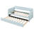 Upholstered Twin Daybed Sofa Bed with Trundle, Wood Slat Support, Light Blue Sleeper Bed for Bedroom & Guest Room-204261675