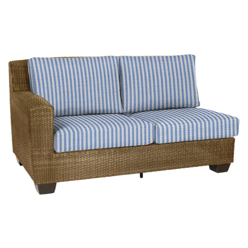 Saddleback 63'' Wide Premium All-Weather Wicker Loveseat with Cushions, Canvas Bird's Eye Sunbrella® Canvas, Mocha