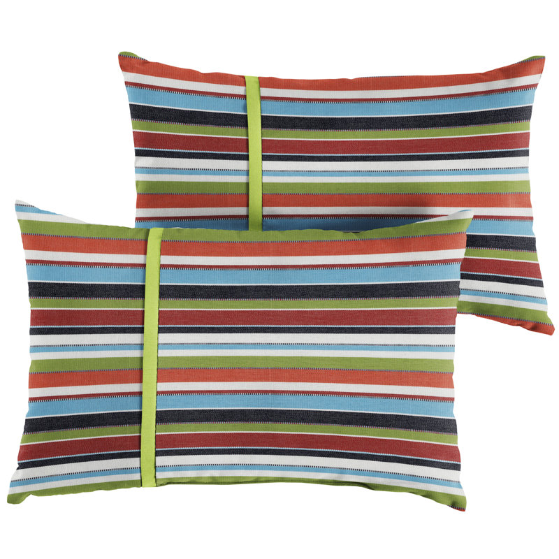 Coussin Calvert, 13 po x 20 po, Carrousel à rayures confettis Sunbrella