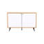 Console de rangement brun clair et blanc