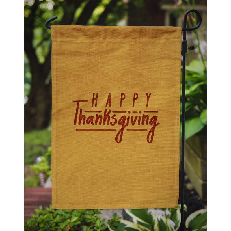 Happy Thanksgiving Double Sided 15'' H x 11'' W Polyester Thanksgiving Garden Flag