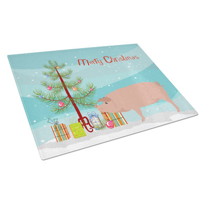 Planche à découper de noël en verre trempé caroline american american landrace