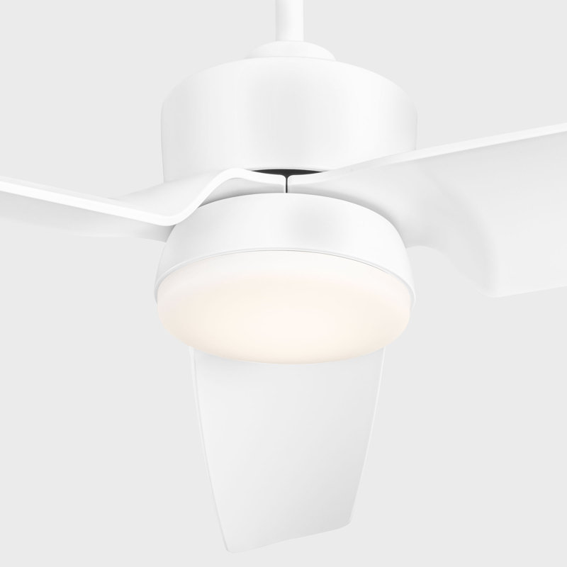 Visual Comfort Fan Colgin 56 LED Indoor Ceiling Fan with Threaded Downrod, Matte White ABS blades and Handheld Remote