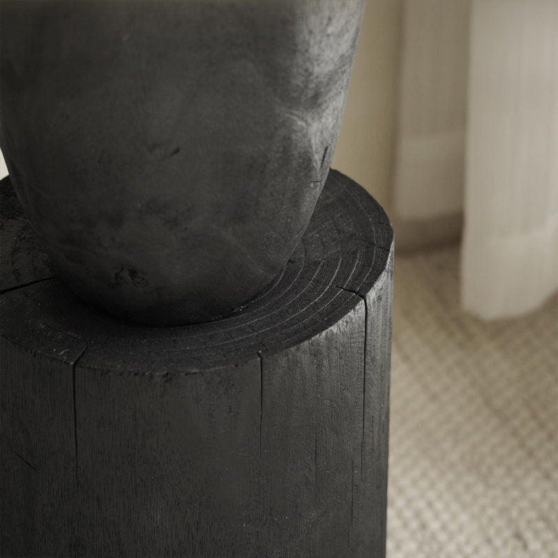 Black Orb Carbonized wood Decorative Object