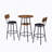 3 Pieces Round Bar Table And Chairs Set, Small Dining Table With 2-Tier Storage Shelf And 2 Upholstered Bar Stools