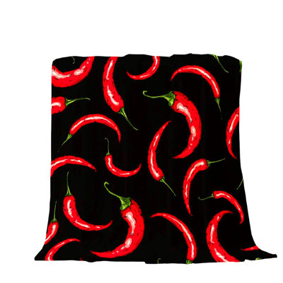 SpicyCozy Flannel Throw Blanket - Soft, Warm, and Decorative with Hand-Drawn Chili Pepper Pattern, Perfect for Baby, Toddler, Dog, or Cat - 30x40 Inch -  BRBCA, NTCW_BRB_CA_7V6F