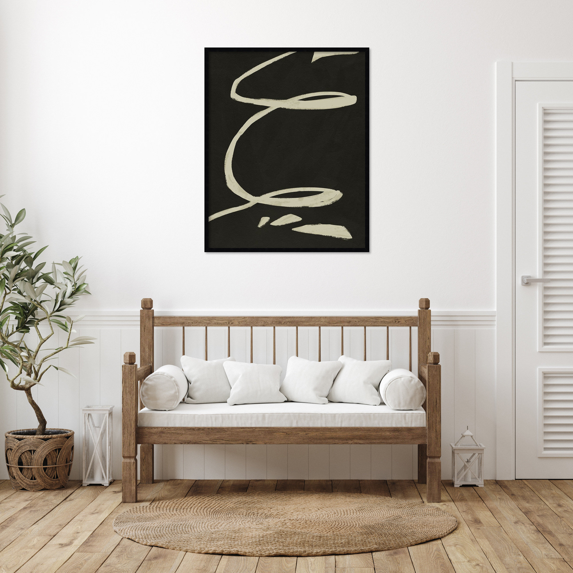 Neutral Spring III by Jacob Green, Black, 41" H x 33" W x 1" D