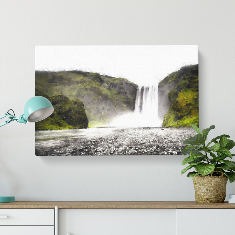 Waterfall in Selfoss Iceland - Wrapped Canvas, 35cm H x 50cm W x 3cm D