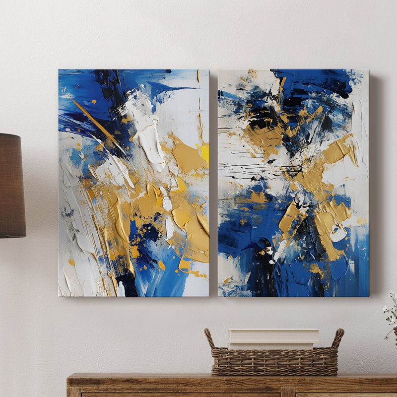 ABSTRACT Series cmxxxviii - Toile tendue avec châssis de qualité supérieure - Prêt à être accroché, H 60 po x l 80 po