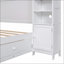 Lit plateforme pleine grandeur avec rangement et tiroirs Tête de lit à tablettes blanches pour chambre à coucher-249796029