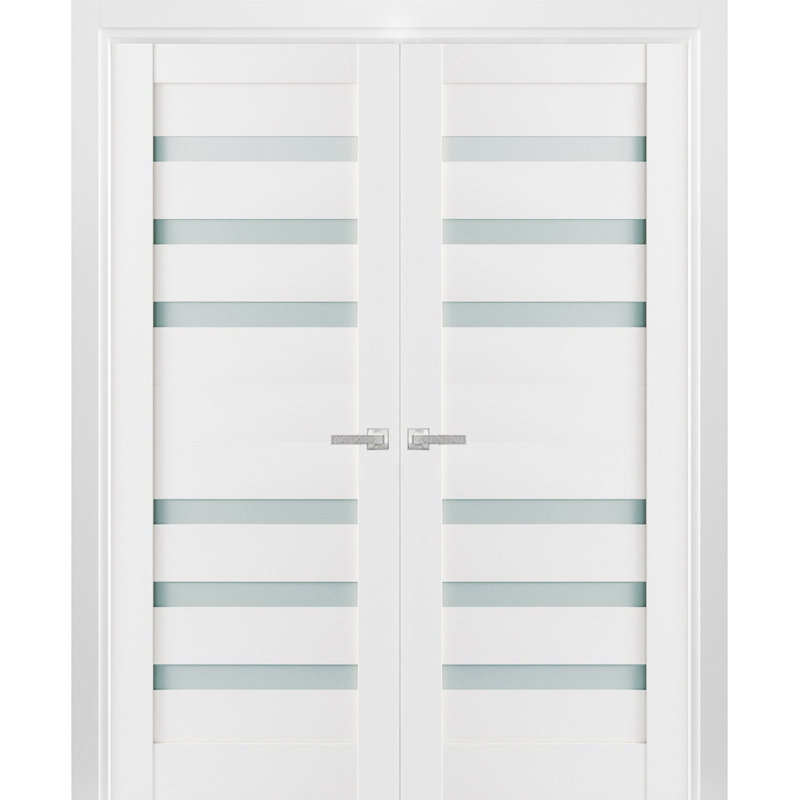 Portes françaises en bois givré Quadro, 36 po x 84 po