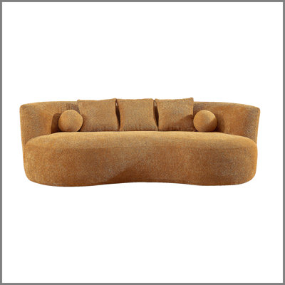 90 in.Curved Modern Boucle Sofa, Upholstered Couch For Living Room Bedroom Apartment,Nomad