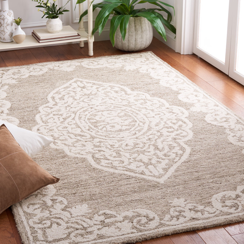 Massai Abstract Hand Tufted Wool With Cotton Cloth Backing Oriental Rug, Rectangle 5' x 8'