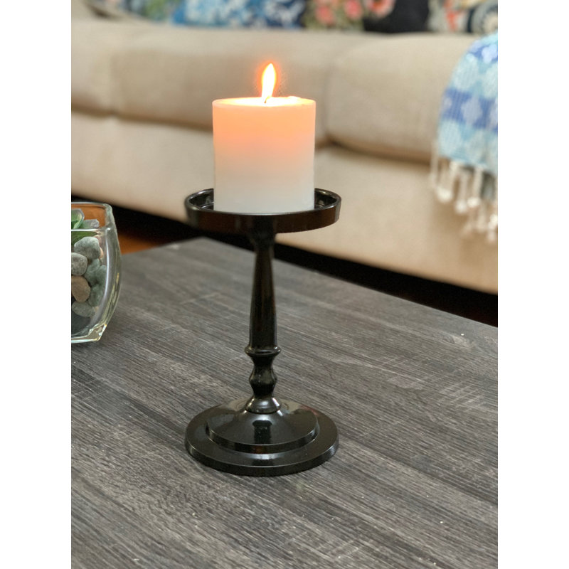 Bougeoir de table en métal 6,5", Mat