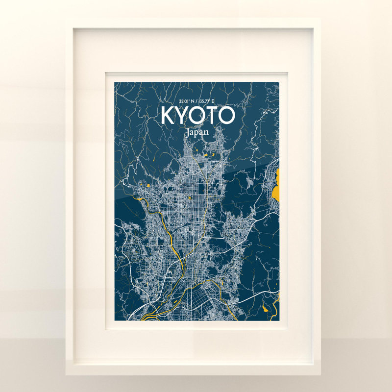 Kyoto City Map In Amuse - No Frame Print, 24cm H x 18cm W x 0.05cm D