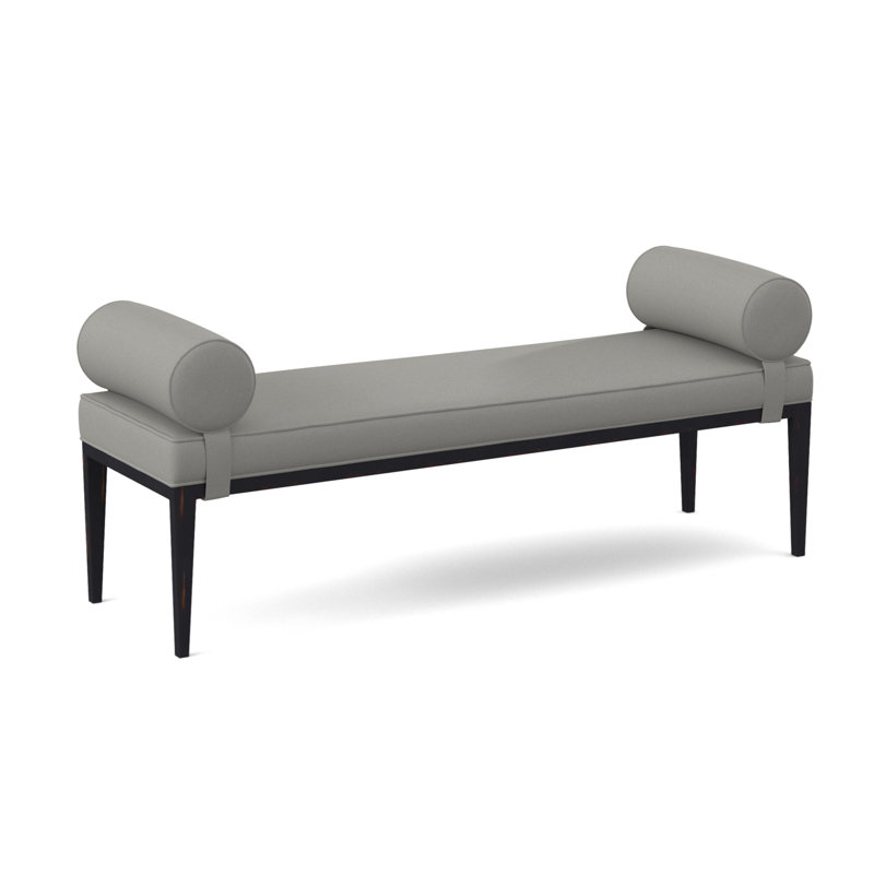 Brooklyn Upholstered Bench, Vintage Ebony, Fizz Ivory 100% Polyester
