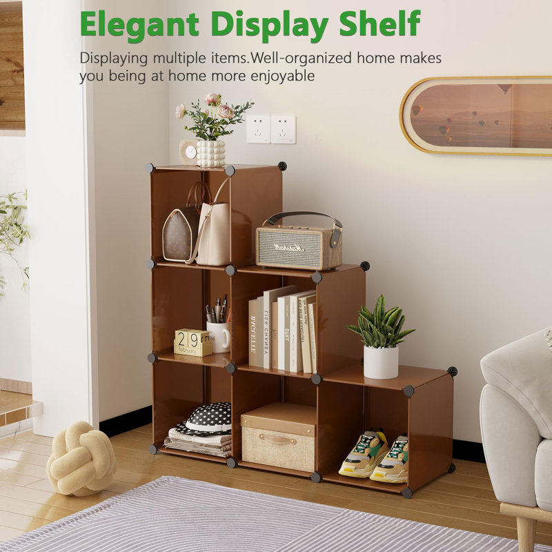 6-Cube Storage Organizer, Durable Modular Bookshelf For Living Room, Bedroom, Or Office, Self-Assembly Display Shelf With Large Capacity