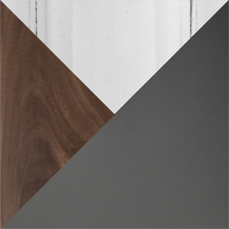 Ensemble de salle à manger 5 pièces à hauteur de comptoir avec tabourets pivotants, table rectangulaire en bois noir, base en métal chromé, sièges en similicuir gris ardoise, style contemporain