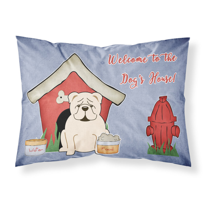 Taie d’oreiller chien house, Bouledogue anglais blanc