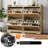 GarveeHome Rattan Door Entryway Shoe Storage Cabinet – 4 turn Drawers, Adjustable Shelves, Freestanding Organizer, Metal Handles – Hallway, Bedroom – Natural Wood Color