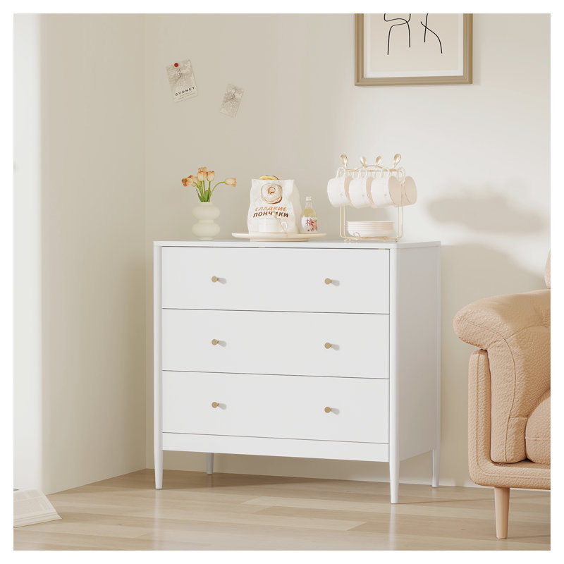 Commode 3 tiroirs Modern White