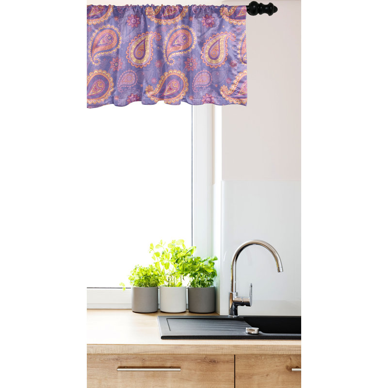 Cantonnière Ambesonne 2 pièces Boho Paisley, L 54 po x L 12 po