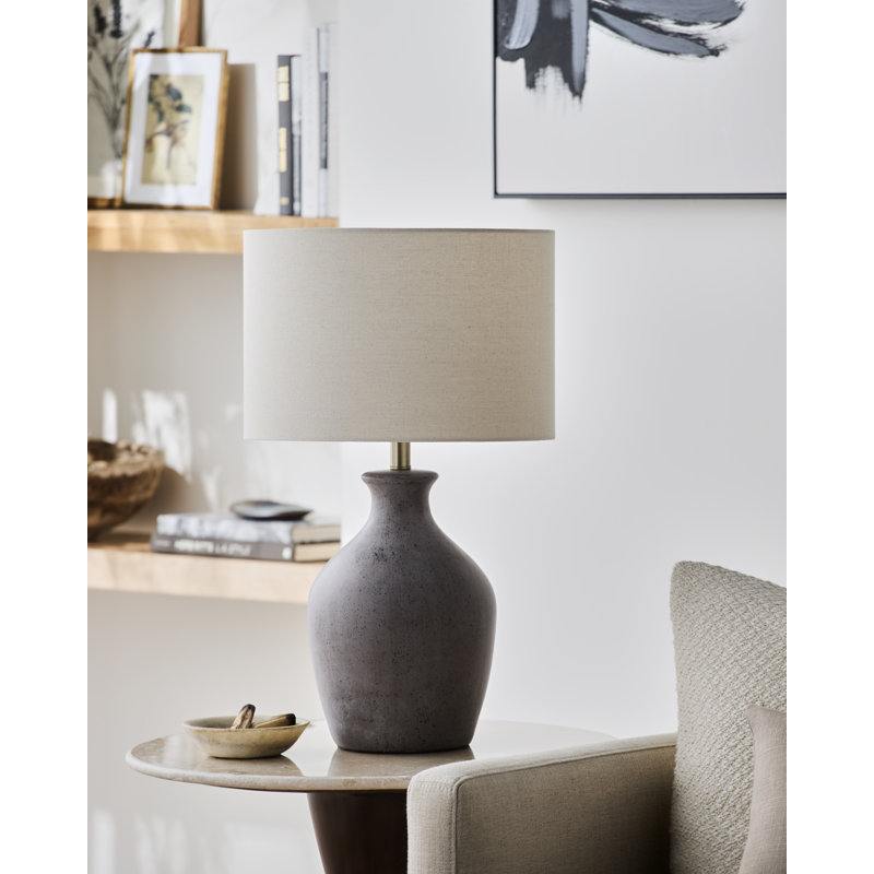 Booker Cerria Table Lamp, Gray, Beige