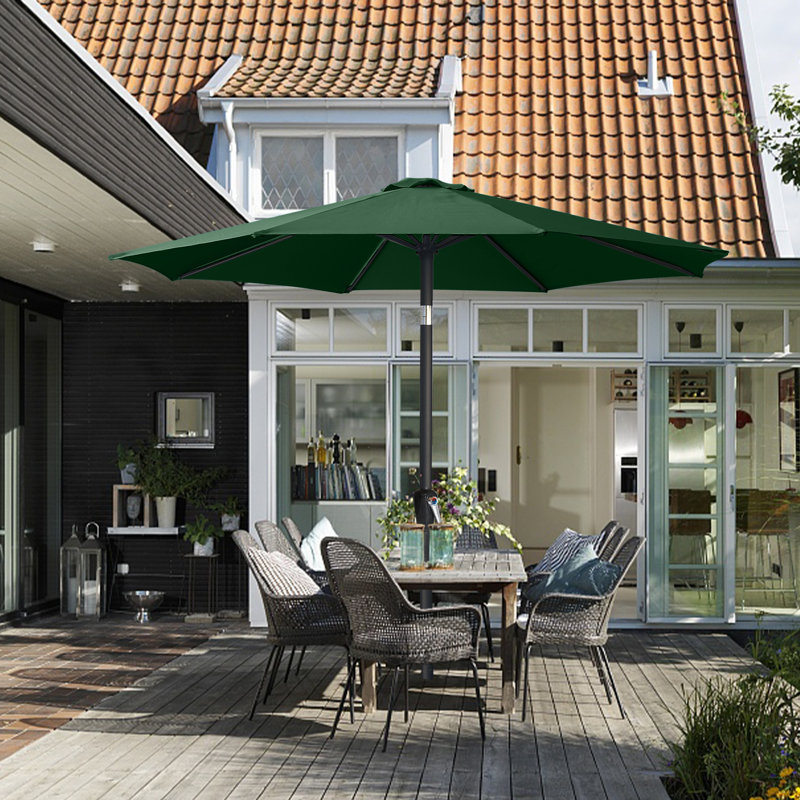 Parasol de marché Miqdad, Vert, H 96,4 po x l 118,1 po x P 118,1 po