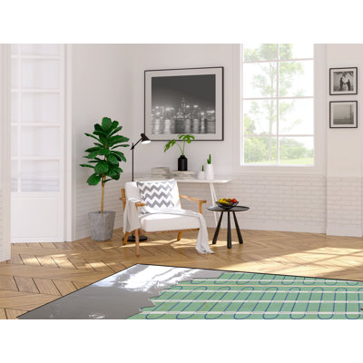 Electric Heated Floor System, 145 Sqft 240V Underfloor Electric Heating System, Heated Floor Mat, Radiant Heaters For Indoor Use, Heating Mat With 7-Day/4 Event Programmable GFCI Thermostat