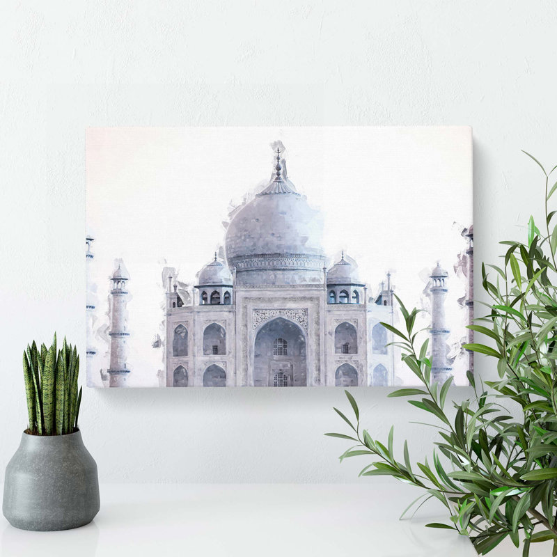 The Taj Mahal In Agra India In Abstract - Wrapped Canvas Print, 50cm H x 76cm W x 3cm D