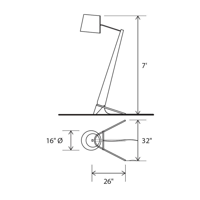 Silva Floor Lamp, Dark Stained Walnut